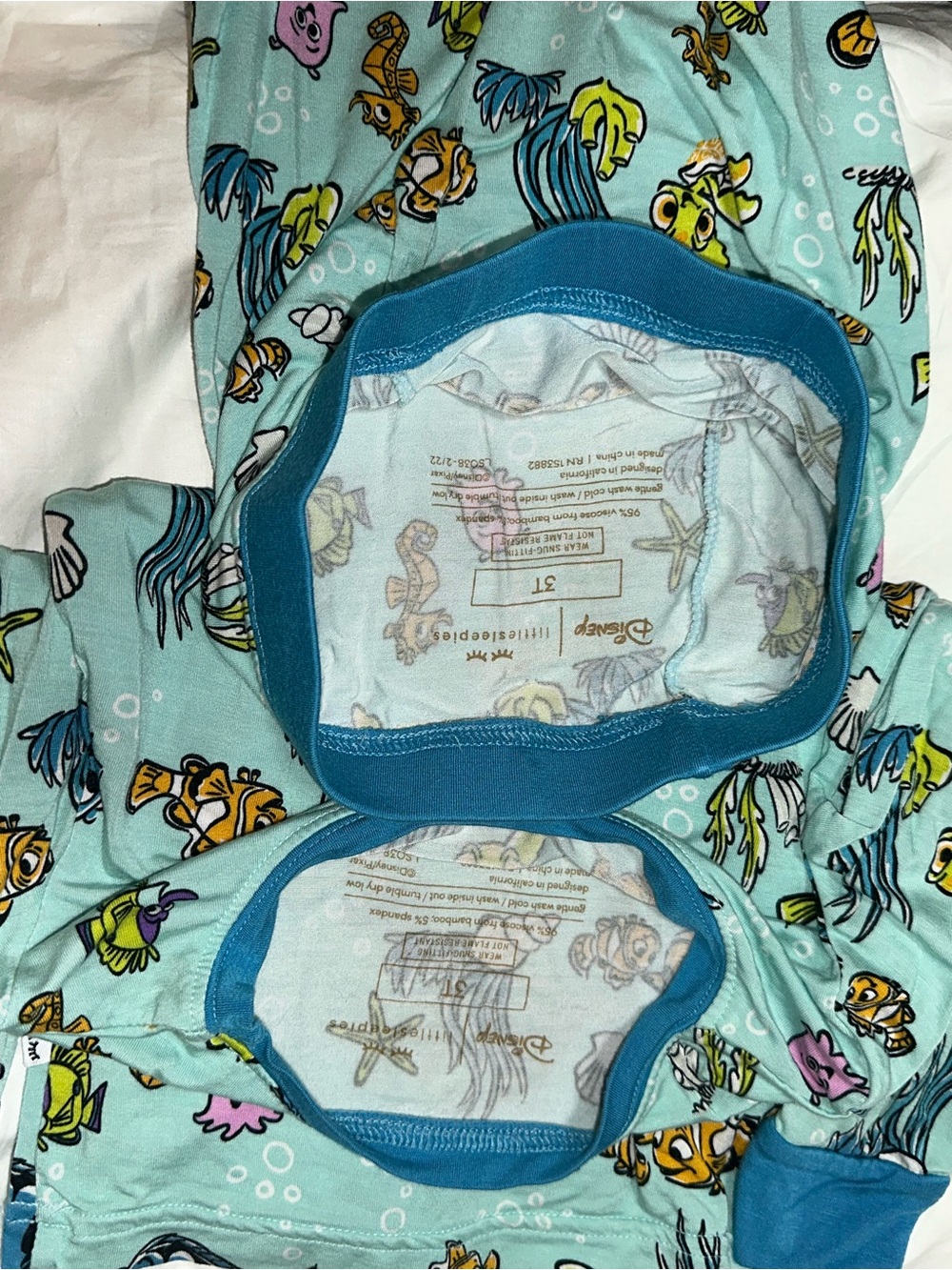 Little Sleepies Navy Tropical Print Pajama Set with Teal Accents - Picture 4 of 4